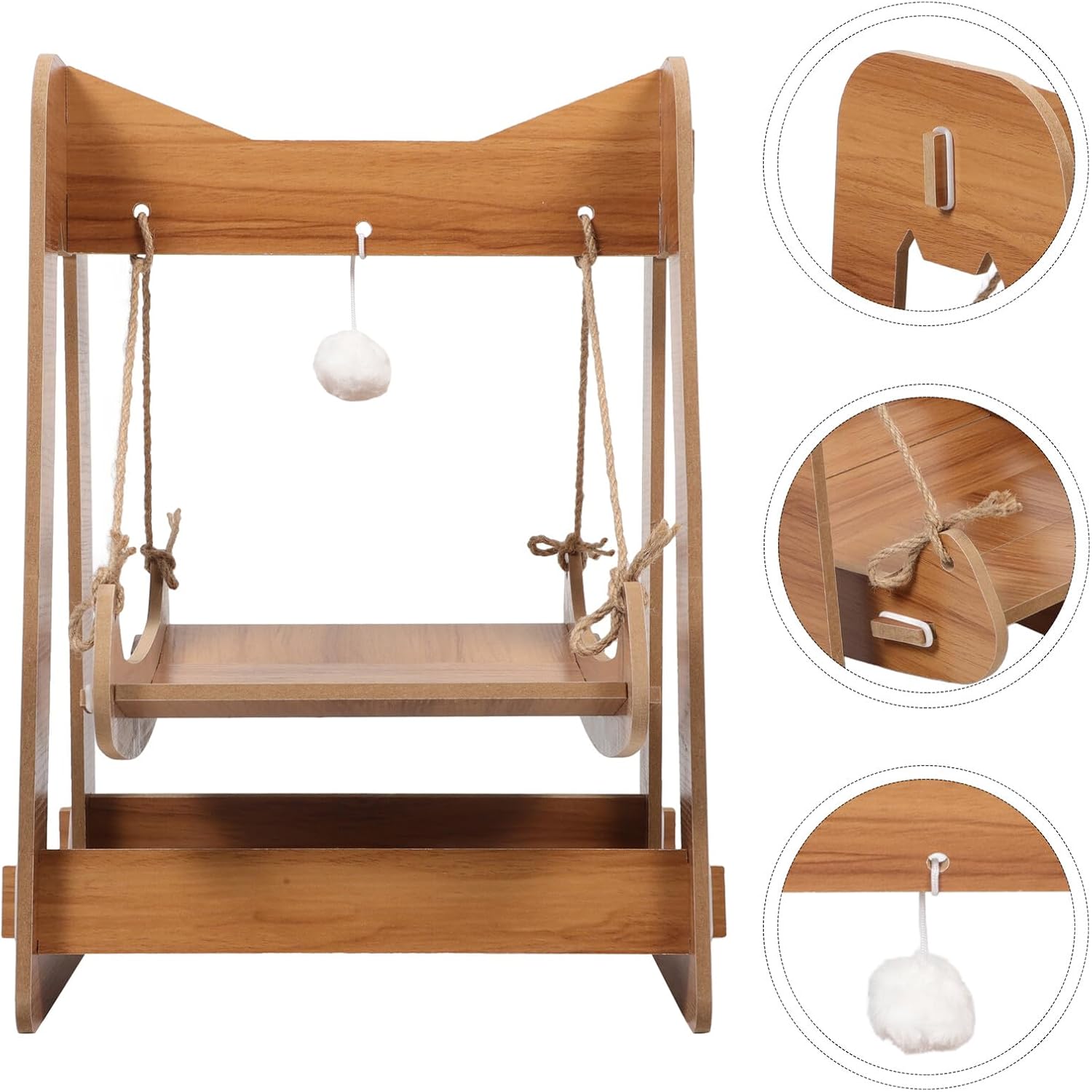 Wooden Cat Swing Bed Indoor Cat Hammock Nest Stable Solid Wood Suitable for Seasons
