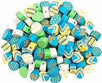 Vista 16 de 100 piezas de cuentas de shamrock de San Patricio hechas a mano de arcilla polimérica, cuentas espaciadoras de arcilla polimérica con estampados