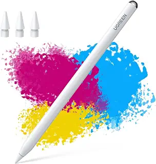 UGREEN ipad ペンシル ワイヤレス/Type-C急速充電 2way充電 タッチペン アップルペンシル 磁気吸着充電 | iPad専用ペンシル 超高感度 傾き感知 誤作動防止 バッテリー残量表示 極細 途切れなし 遅延なし 軽量 替え芯3枚付き ホワイトiPad Pro /Air/Mini ワイヤレス充電対応2024年世代まで