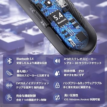Black Pro Bluetooth 5.4 Portable Speaker, Neck Speaker, Bluetooth Wireless Speaker, Connect 2 Devices Simultaneously, 15 Hours Long Continuous Playback, Great for TV, Games, Housework, Home Works