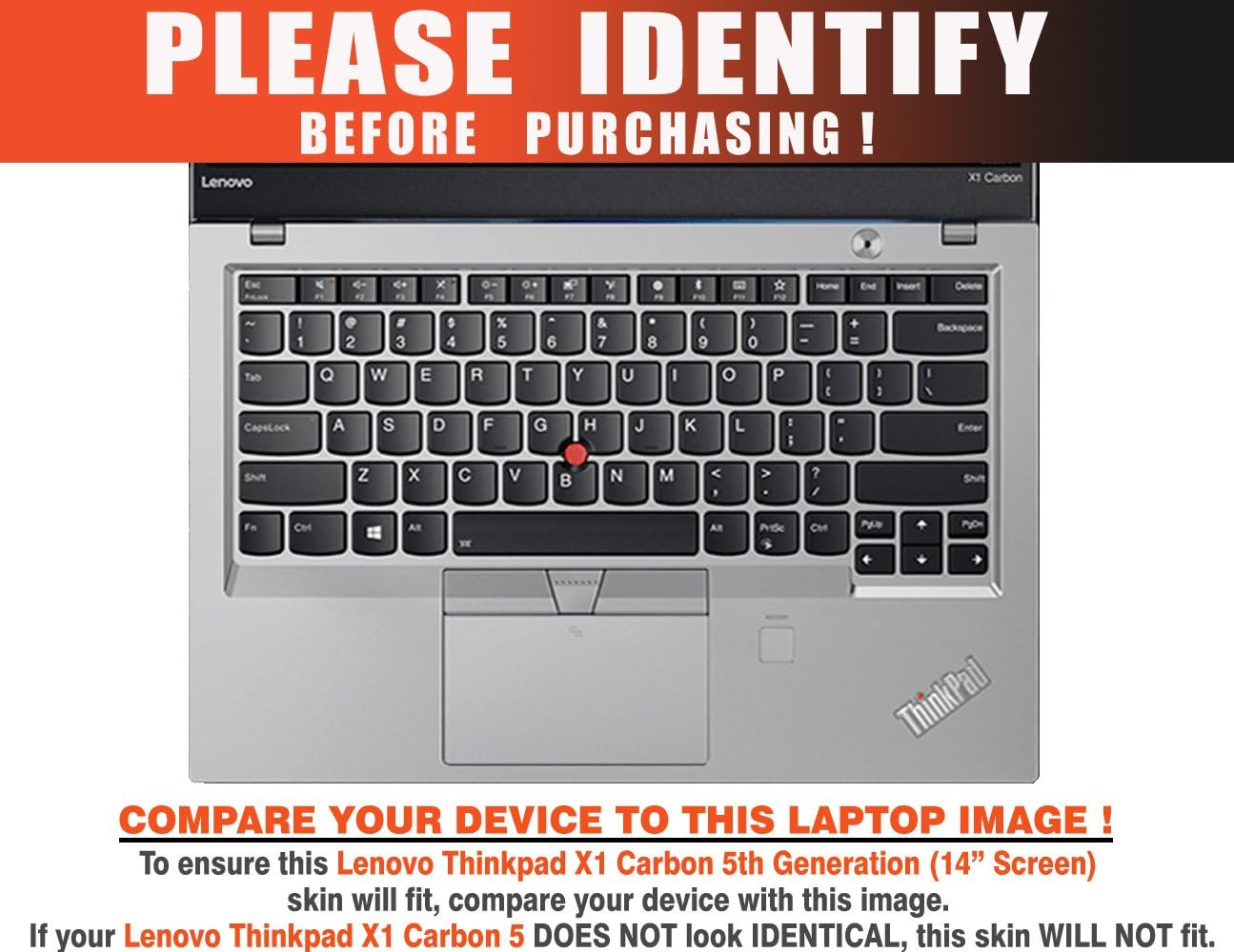 Decalrus - Protective Decal Skin Sticker for Lenovo ThinkPad X1 Carbon (5th Gen.) (14" Screen) case Cover wrap LEtnkpadX1carbon5-25