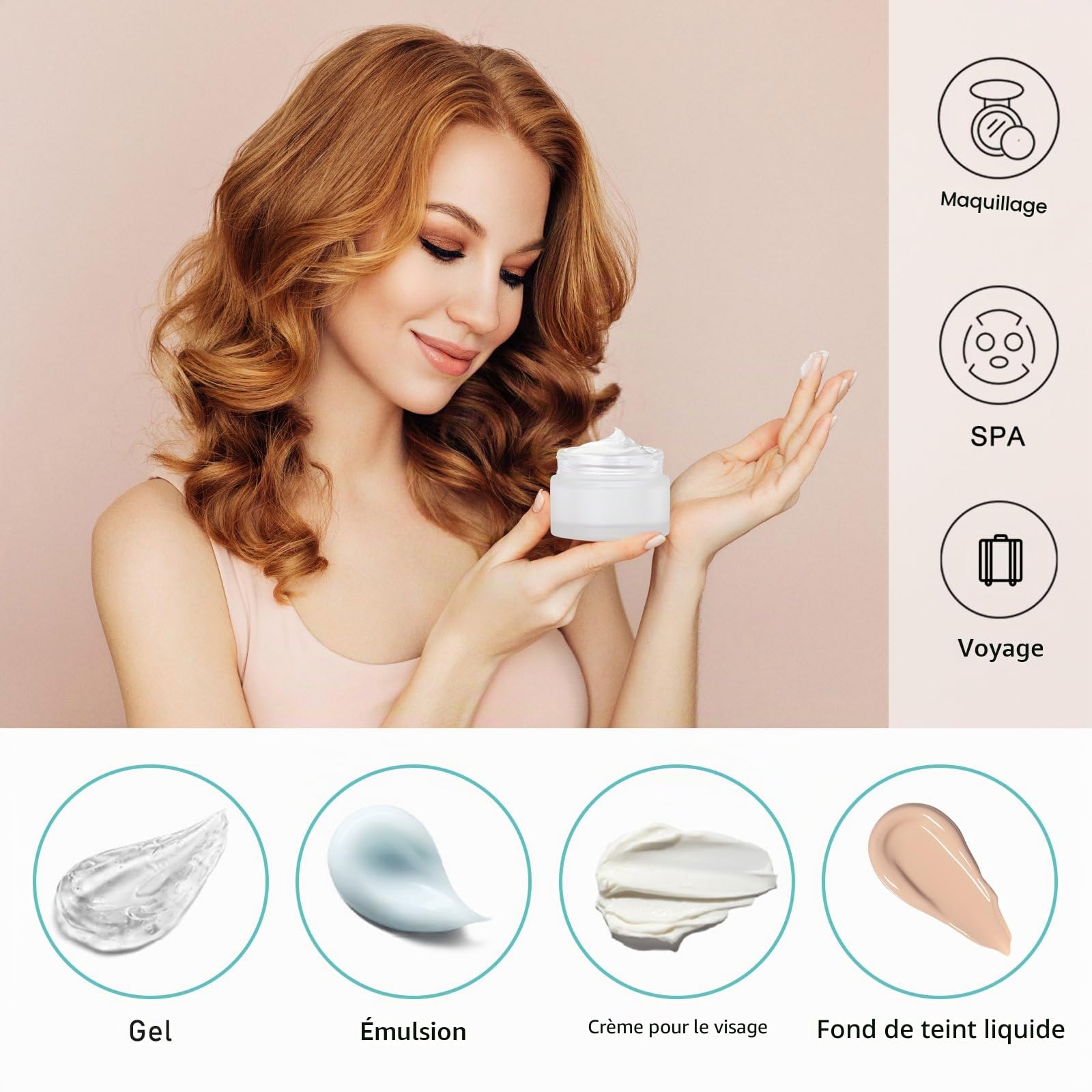 Contenant Cosmetique Vide, 12 Pièces Creme A Depolir Le Verre 30g, Pot Vide Cosmétiques, Pots Cosmétiques Vides Pour Cosmétiques Crèmes Poudre Lotion