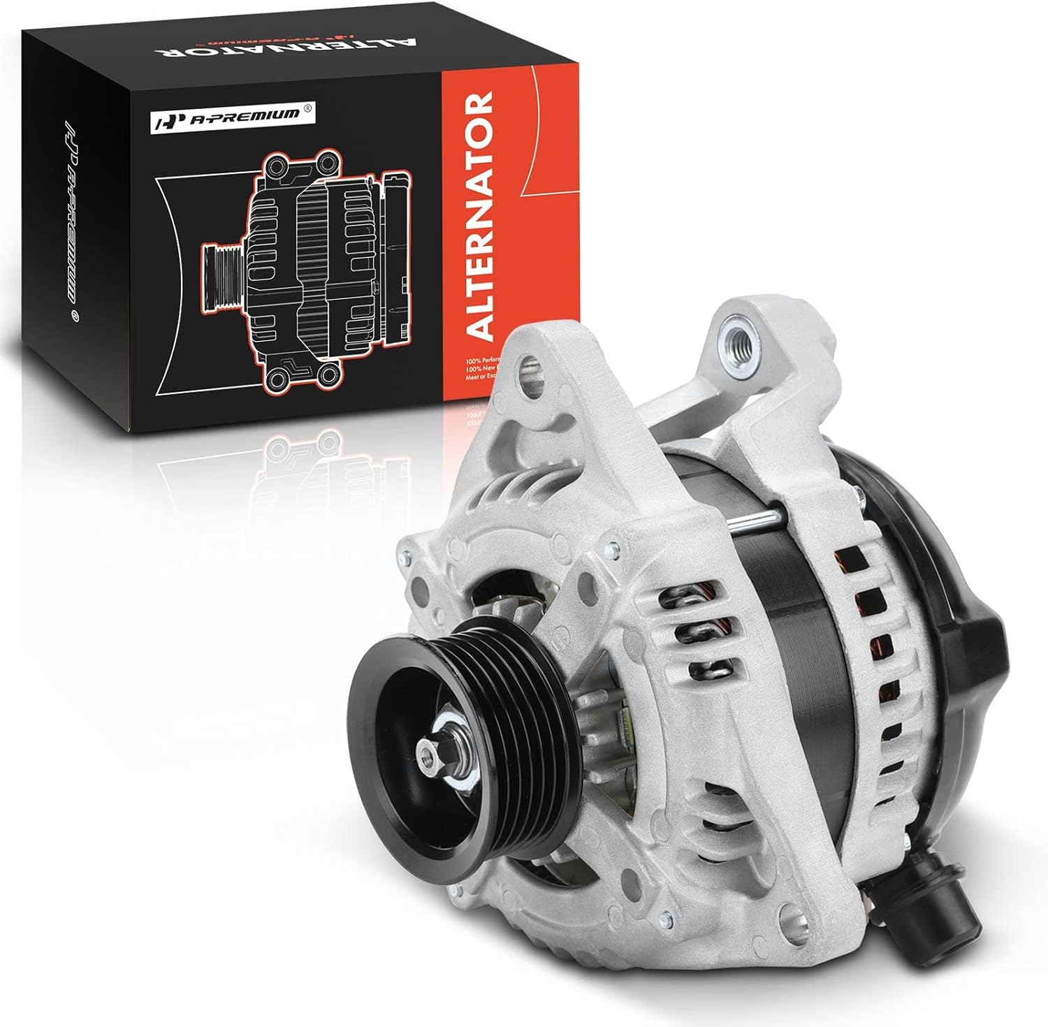 A-Premium Alternator Compatible with Ford Mustang 2011 2012 2013 2014 V6 3.7L, 12V 150A 6-Groove Pulley Clockwise