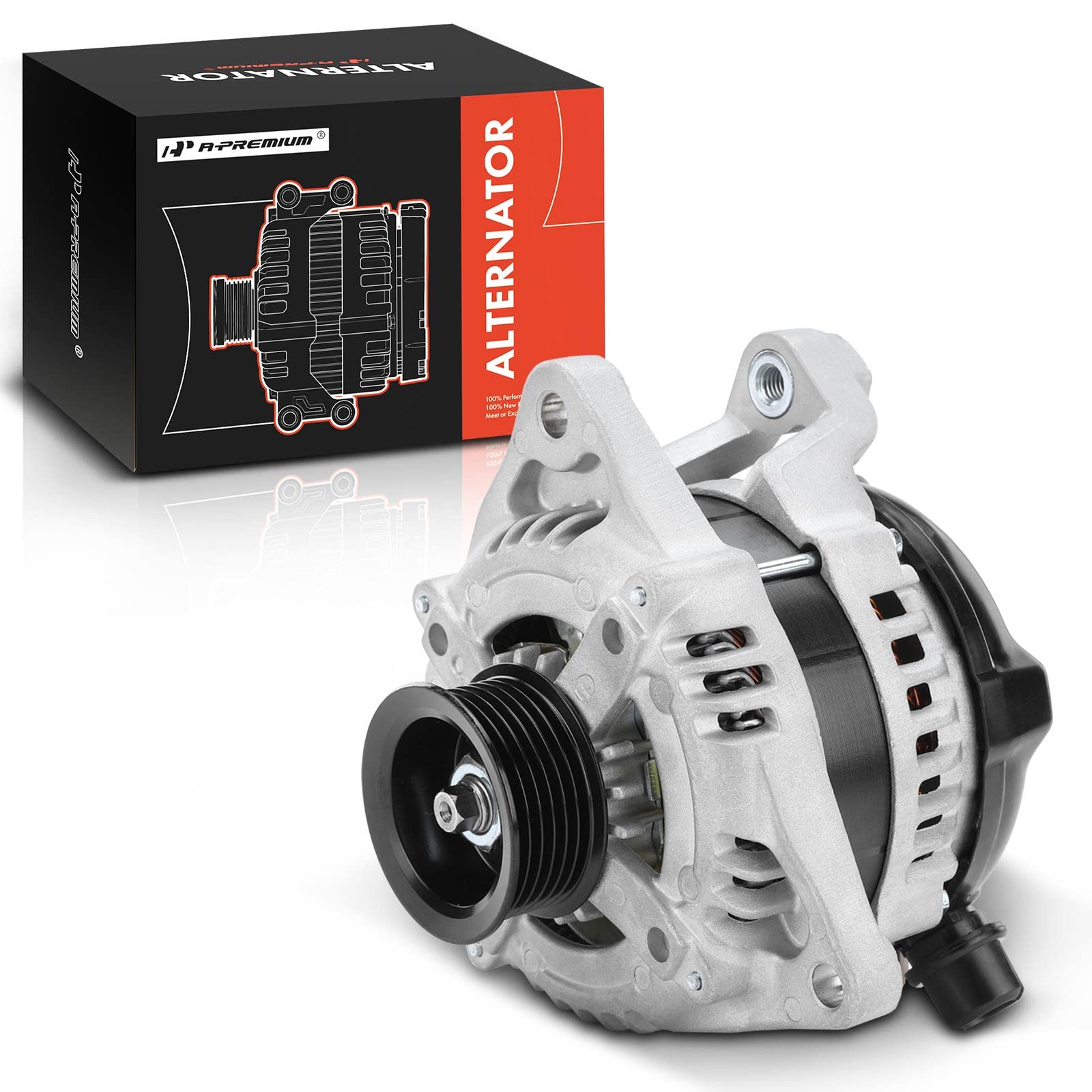 A-Premium Alternator Compatible with Ford Mustang 2011 2012 2013 2014 V6 3.7L, 12V 150A 6-Groove Pulley Clockwise