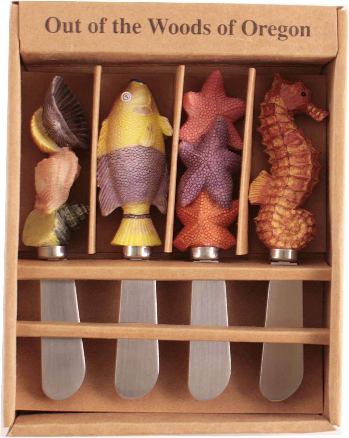 Out of the Woods Set of Four Cheese & Butter Spreader Knives - Fish