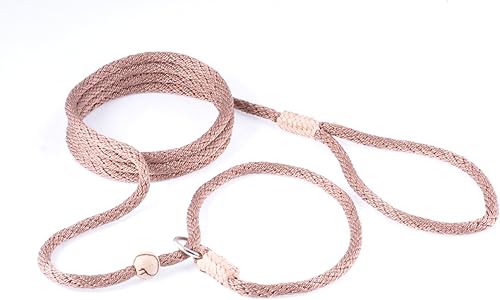 Miniatura 4 de Alvalley - Correa de nailon para entrenamiento para perros con tapón, cuerda de nailon ajustable viene con cuero trenzado en los extremos, tapón de