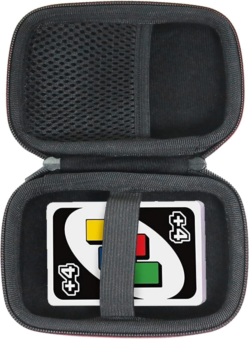 Hard Travel Protective Casling Case for UNO Classic Card Game/Mattel Phase 10 Card Game/Hoyle Waterproof Clear Playing Cards(Only Case)