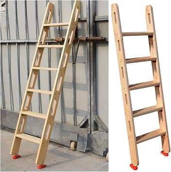 4 Steps/5 Steps/6 Steps Height Home Bunk Bed Ladder with Anti-Slip Rubber Feet for Twin/Queen/Single Size Loft Bed Stairs, Camper Attic Stairways Size 49.2in/125cm/4 Step