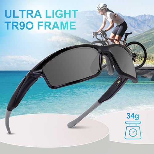 Miniatura 5 de SKYWAY Gafas de sol deportivas polarizadas inteligentes Bluetooth con audio inalámbrico protección UV para deportes al aire libre, diseño unisex