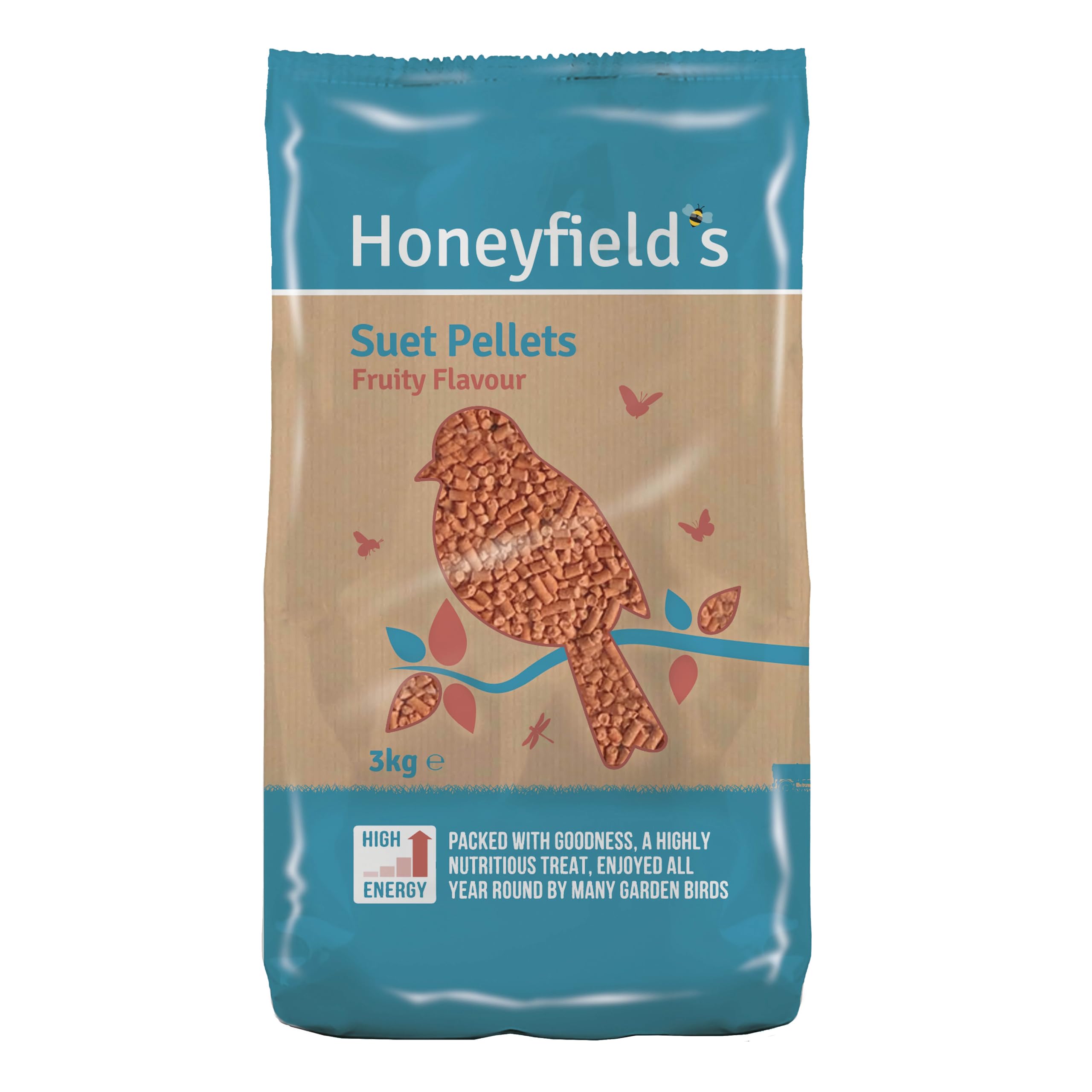 Honeyfield's Fruity Flavour Suet Pellets Wild Bird Food - Blue 3Kg