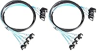Vista 10 de Cable SATA-III: 1.6 ft, 4 unidades/juego delgado de 90 grados SATA de ángulo recto SAS 6 Gbps datos en ángulo recto para unidades de servidor-Raid