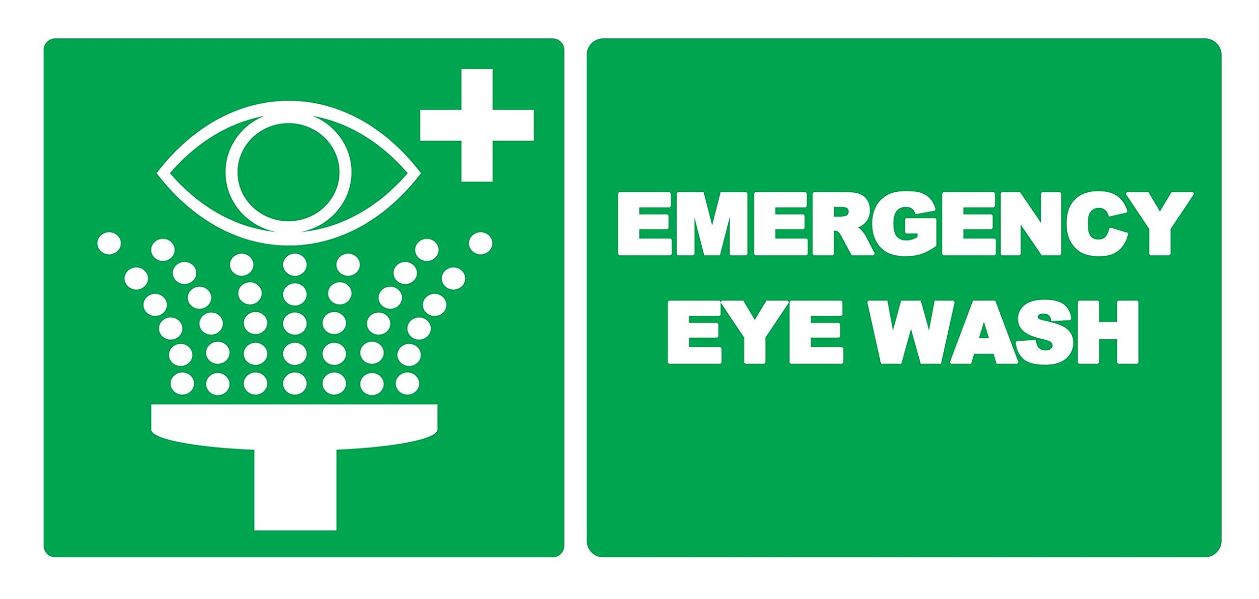 4 x Emergency Eye Wash - Info Sticker Label Sign Removable Self Adhesive Waterproof Durable Vinyl Label Sticker 225mm x 106mm
