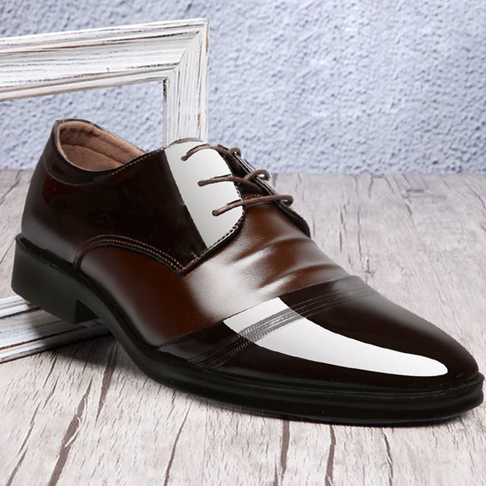 Scarpe Eleganti Uomo Basse Stringate Scarpe Oxford in Pelle | Casual comode A Punta Antiscivolo Impermeabile Matrimonio Business Abito Cerimonia