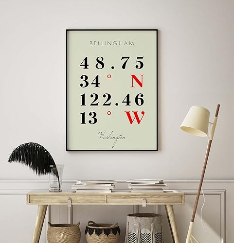 Miniatura 8 de Mapa de Bellingham, Washington, Coordenadas Multilíneas de Colores (8x10)