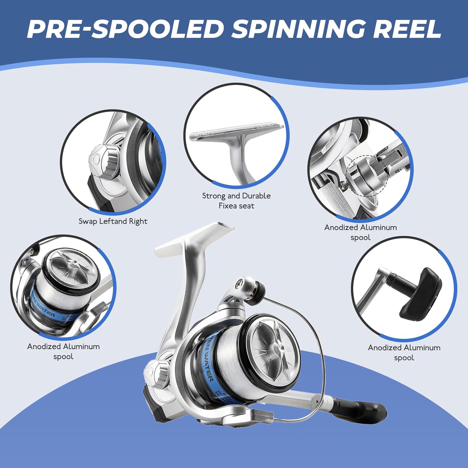 Telescopic Fishing Rod and Reel Combo Set, 2PCS Collapsible Fishing Poles, Fishing Kit with Spinning Reel Fishing Pliers and Lip Gripper, Travel Saltwater Freshwater Fishing Gear for Adults Beginners - Image 3