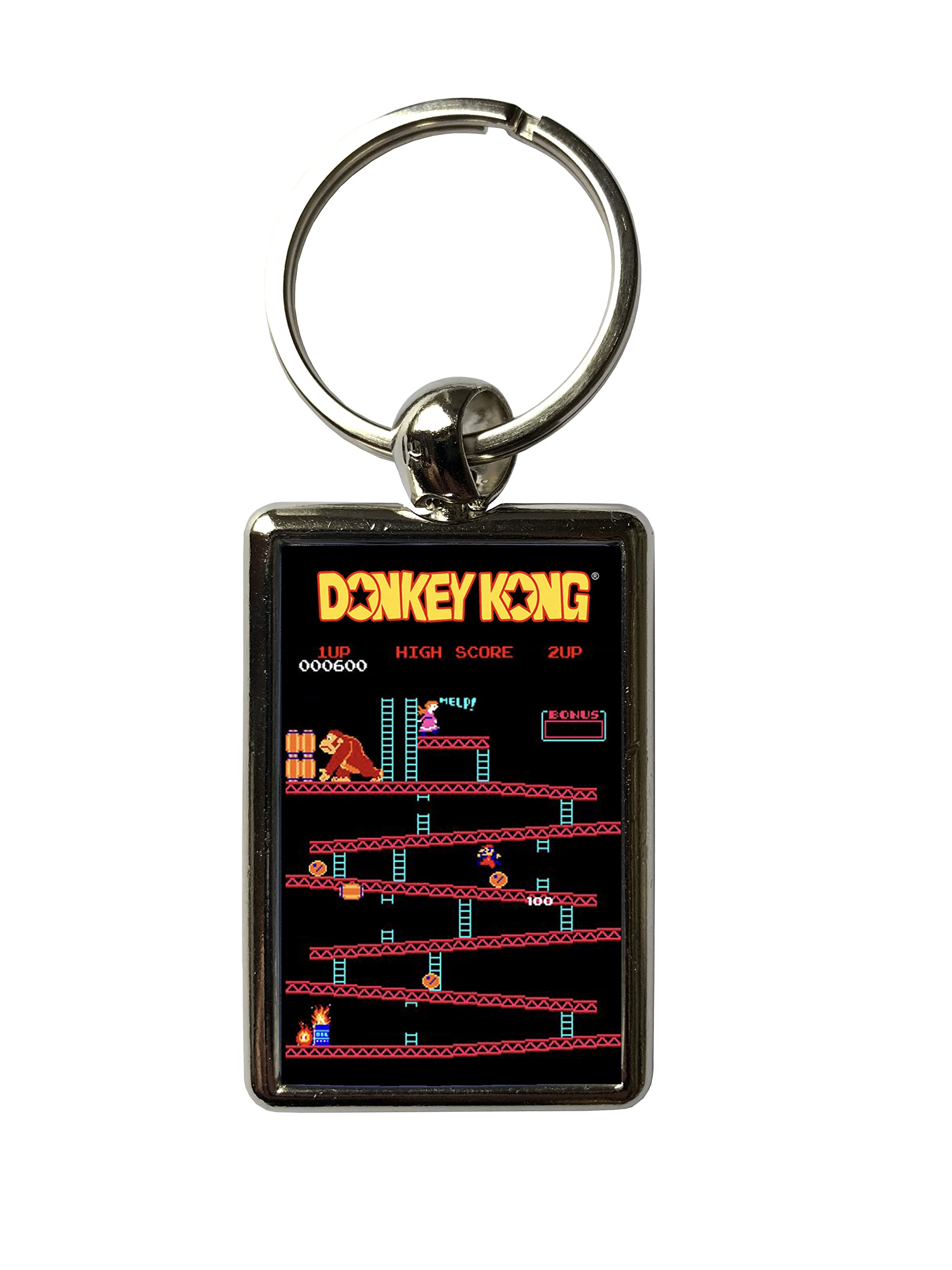 Super Universe Donkey Kong Classic Retro Game Metal Keyring 3 x 4.5 cm