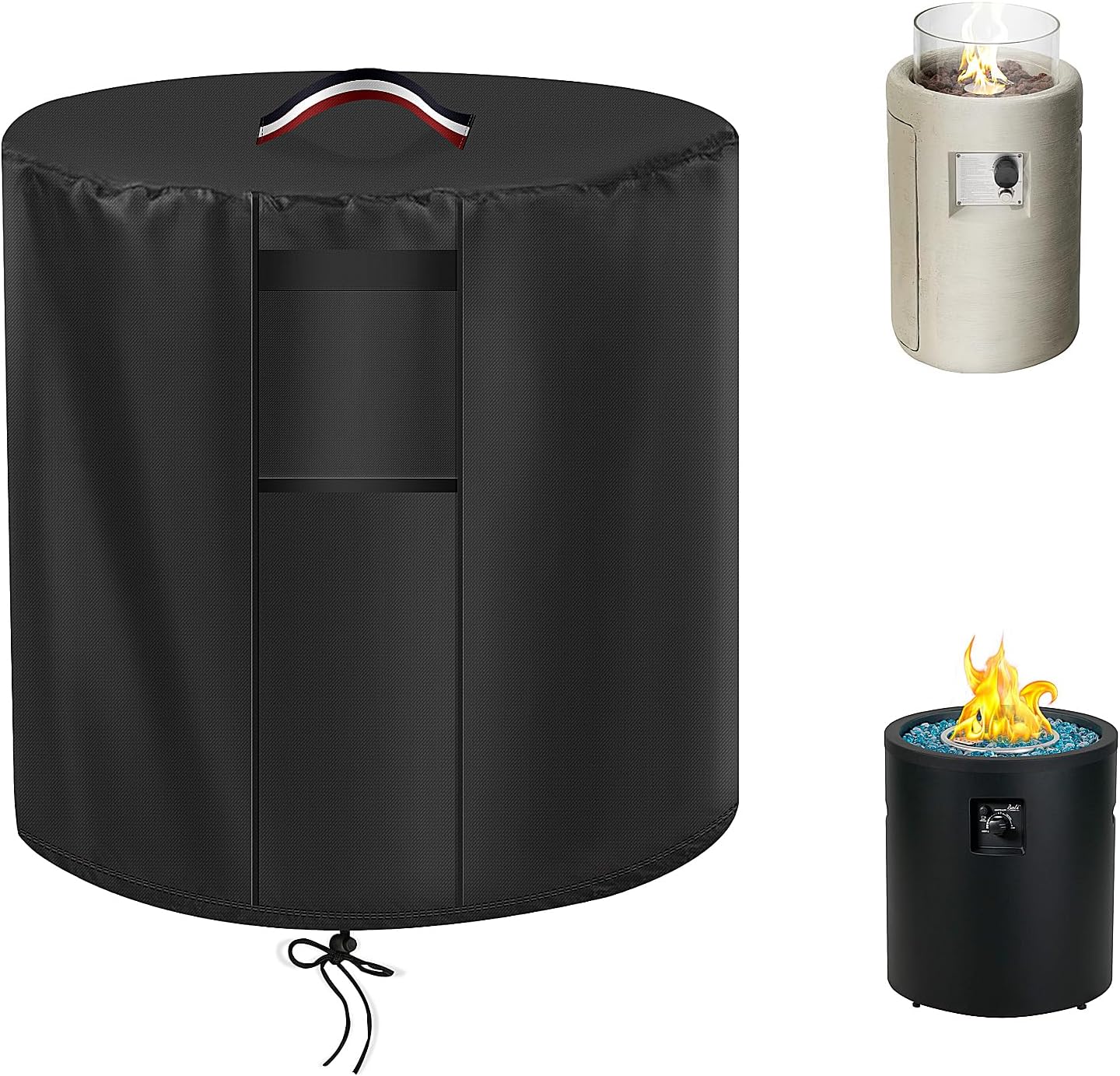 Agustone Firepit Covers Round Fire Pit Cover 24 inch Outdoor Firepit Cover Round Fire Table Cover Fireplace Cover Propane Gas Fire Pit Covers-24" D X 27" H