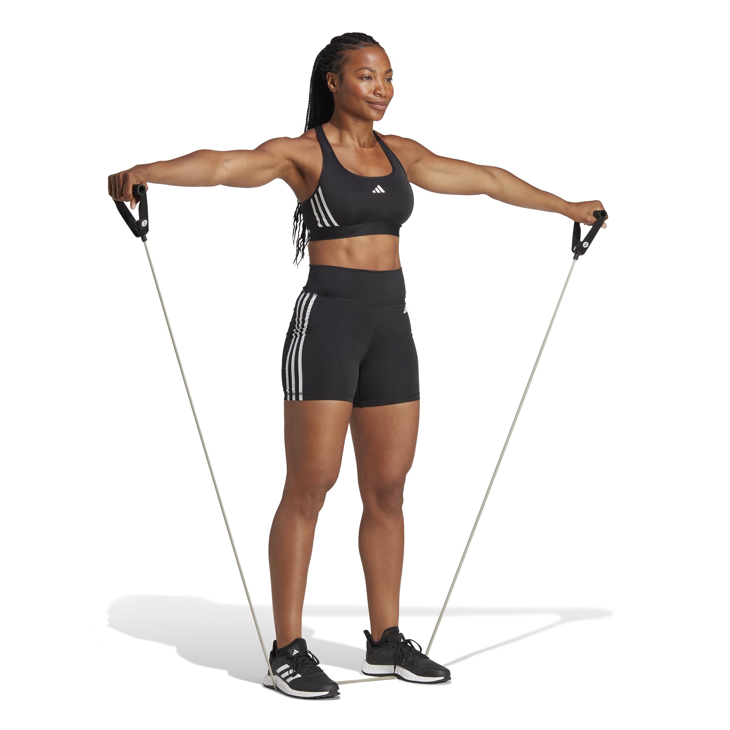 Adidas Powerreact Training Medium-Support 3-Stripes Bra Reggiseno Sportivo Donna (Pacco da 1)
