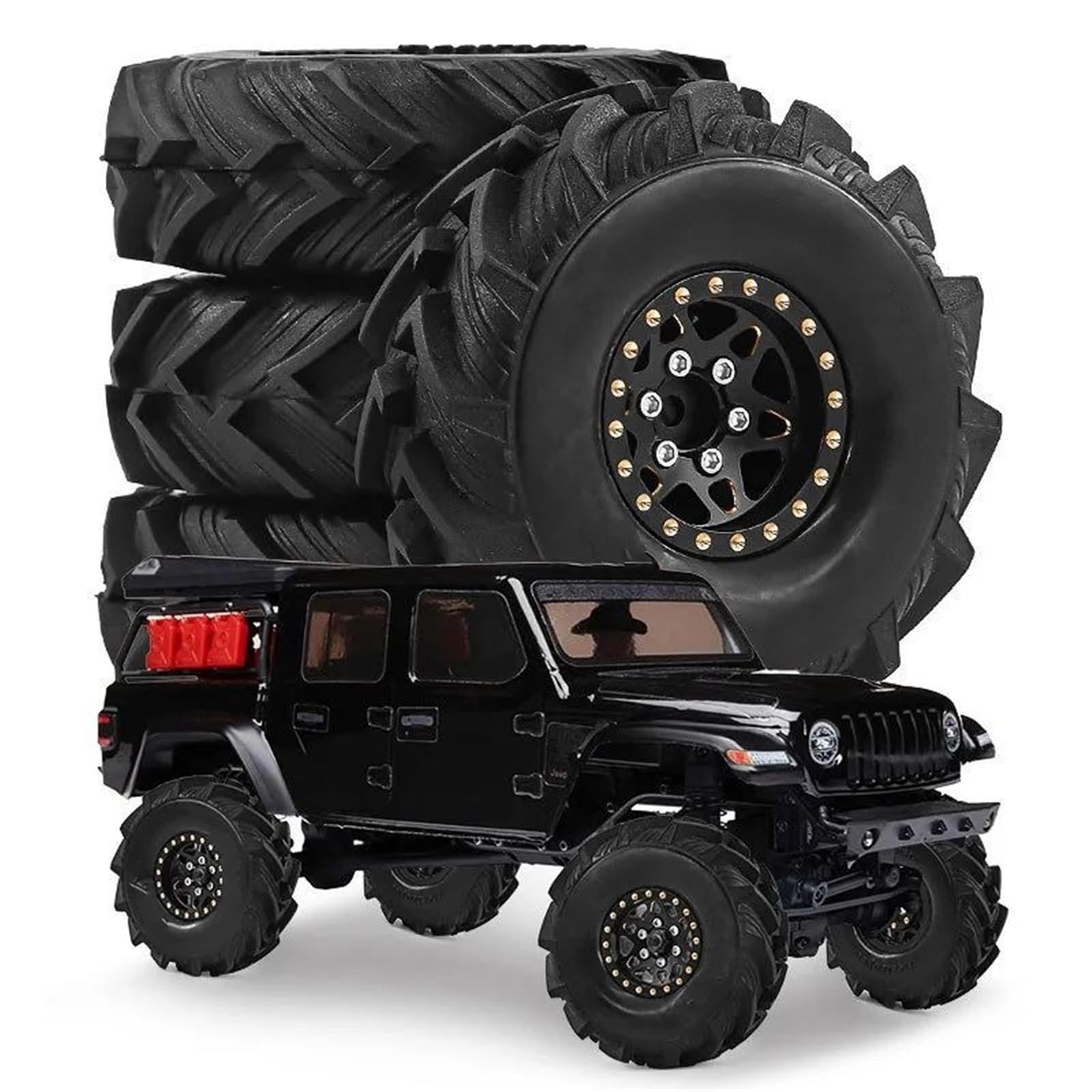Per TRX4M Per SCX24 1/18 RC Auto Parti Aggiornamento 4pcs 1.0 Metallo Beadlock Ruota Set Pneumatici Accessori Decorativi Ricambio Ricambi Modellini RC