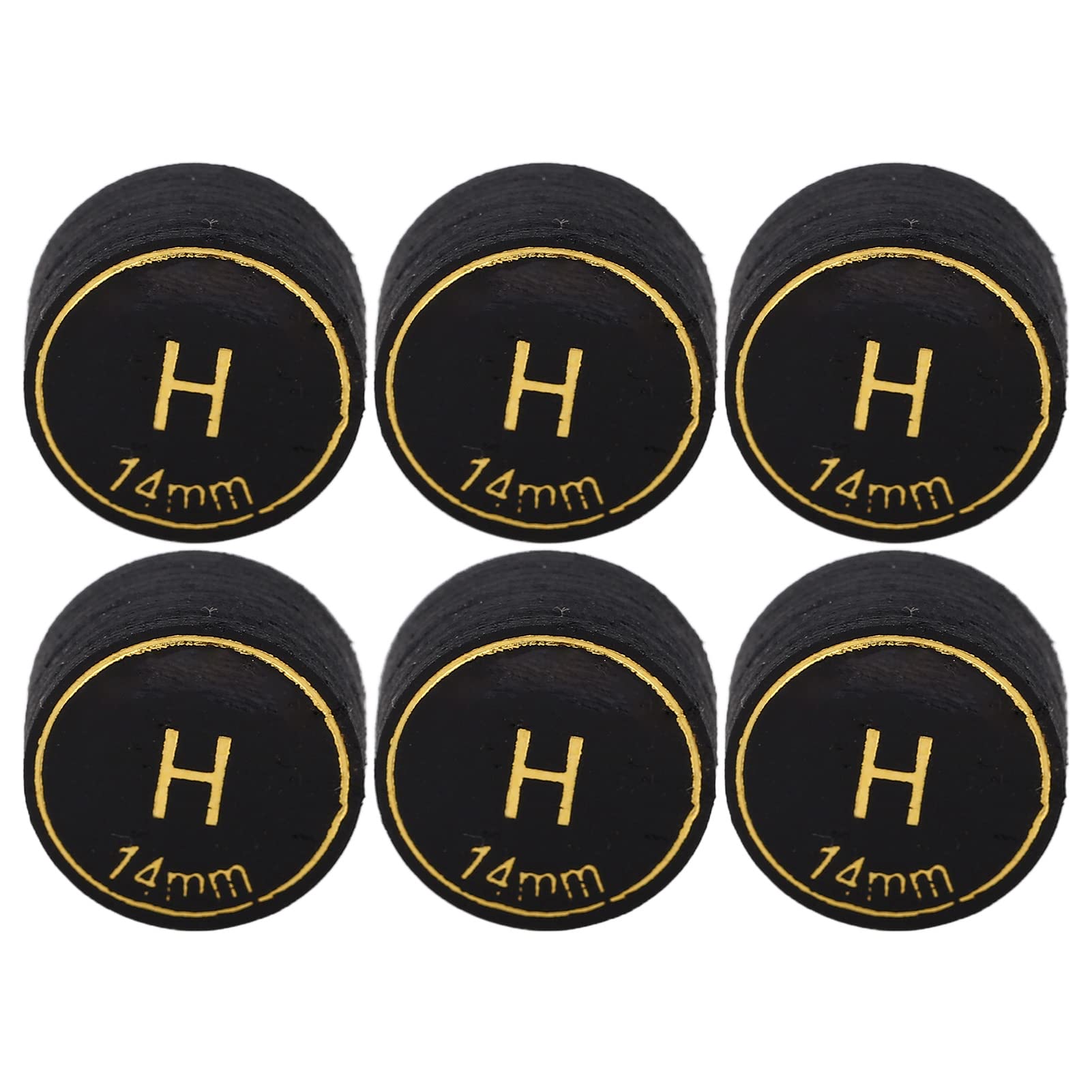 Sorandy Billiard Pool Cue Tips High Density Wear Resistant Pool Stick Tips for Billiard Lovers 14mm PU Black 6pcs Recreation Areas