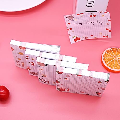 Miniatura 5 de Notas adhesivas kawaii – 4 blocs, 80 hojas/bloc, 3.1 x 3.1 pulgadas, blocs de notas autoadhesivas con 4 patrones únicos y bonitos, coloridos diseños