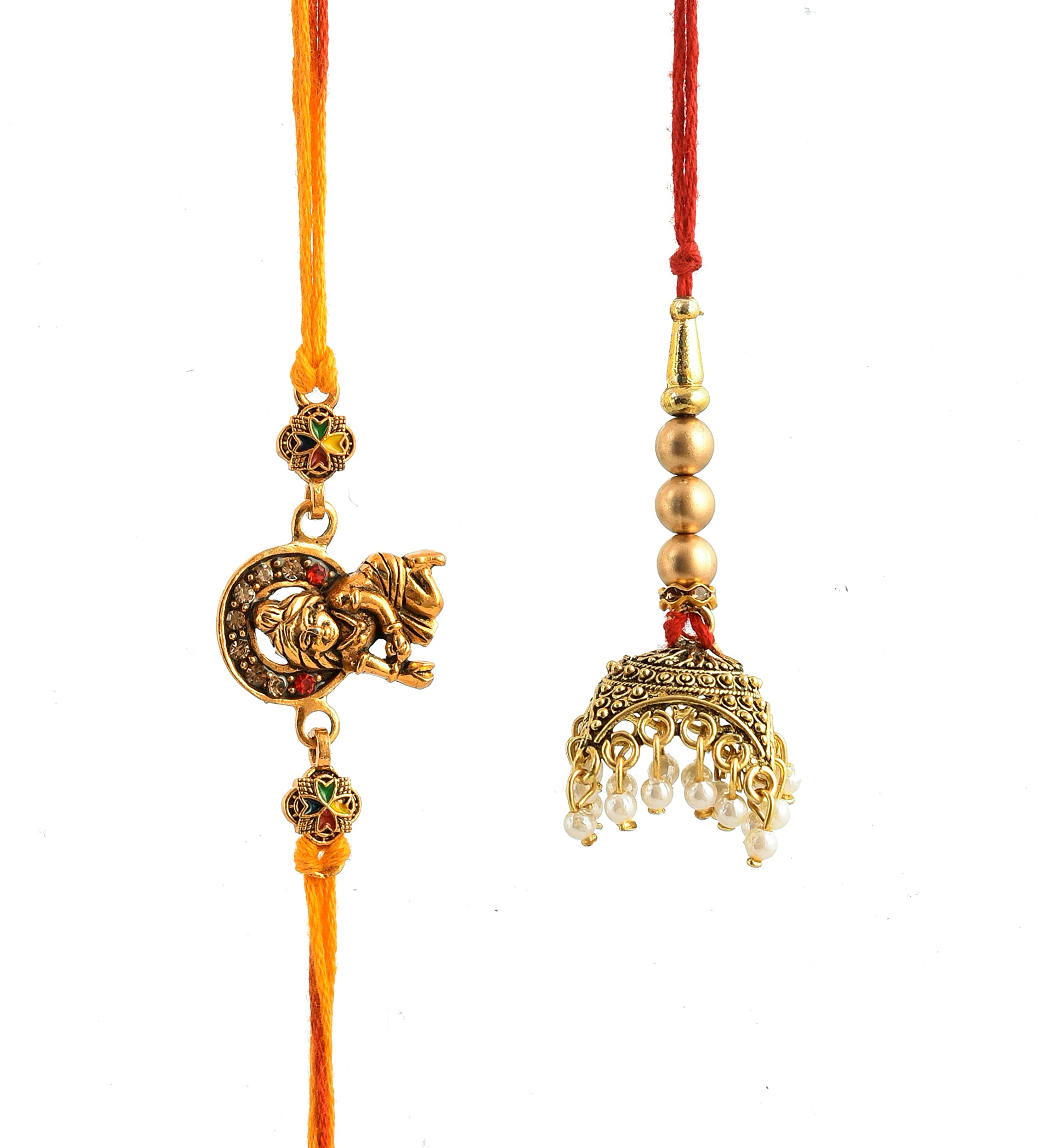 THE INDIA STYLE Designer Handmade Bhai Bhabhi Lumba,Bro,Bada Bhai Rakhi Bracelet for Rakshabandhan Gifts With Roli-Chawal Special Combo (Laddhugopal ji & Metal Chatri Lumba -31) (B0B542WWZY) Amazon Price History, Amazon Price Tracker