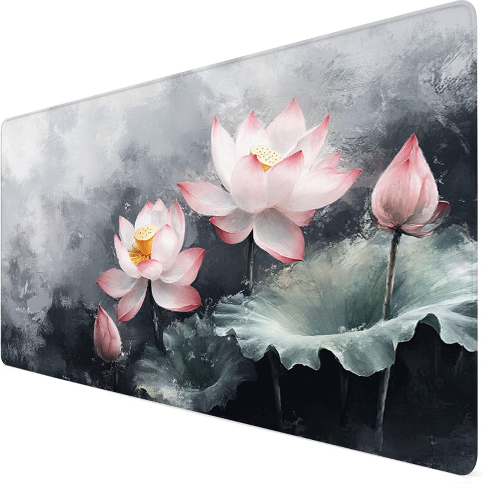 Podkładka pod mysz XXL 1200x600x3mm czarna podkładka pod mysz podkładka lotosowa poprawia precyzję i szybkość, wodoodporna antypoślizgowa, szyte krawędzie, akcesoria do gier, komputer, prezent dla