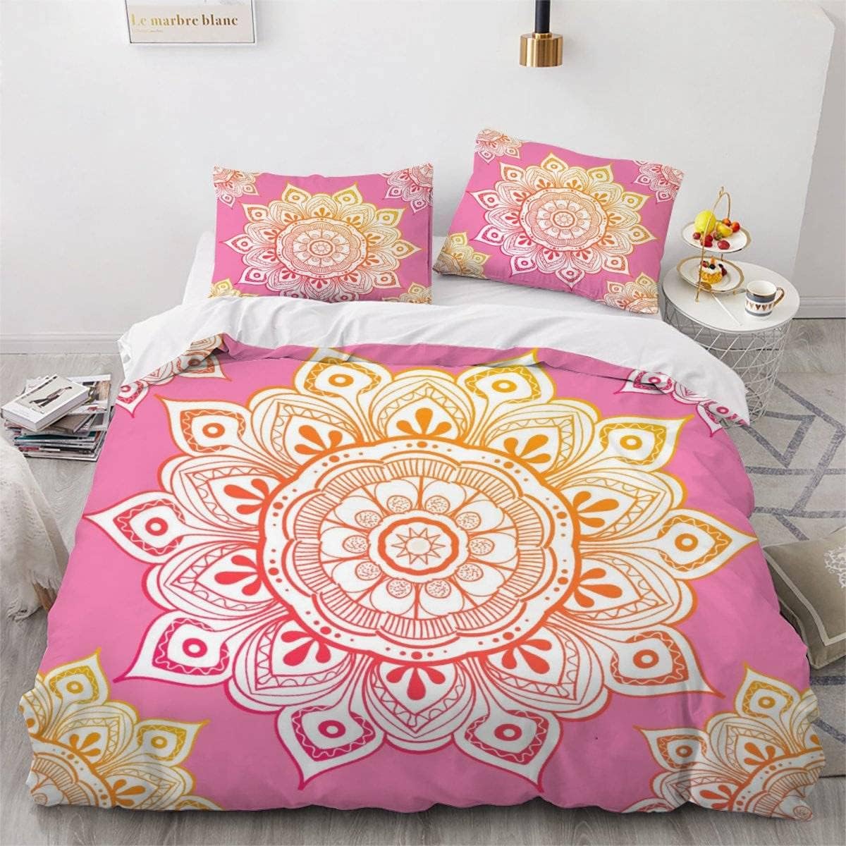 Children's Bed Linen 155 x 220 cm Mandala Kaleidoscope 3D Print Duvet