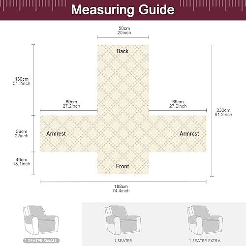 Miniatura 40 de TAOCOCO Funda para silla reclinable 100% impermeable, fundas antideslizantes para silla reclinable con bolsillo, protector de muebles lavable