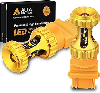 Alla Lighting 3156 3157 LED Bulbs 3000lm Extreme Super Bright Turn Signal Lights for Cars Trucks T25 3057 3457 4157 4057, Amber Yellow