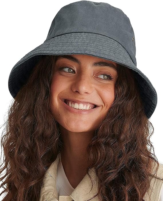 Bucket Hats for Washed Cotton Packable Summer Beach Sun Hats Mens