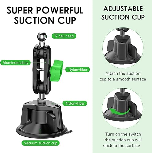 Miniatura 5 de psycat ChubbyGrip - Soporte magnético para teléfono de automóvil, ajustable en 360, soporte para parabrisas de tablero de instrumentos con ventosa