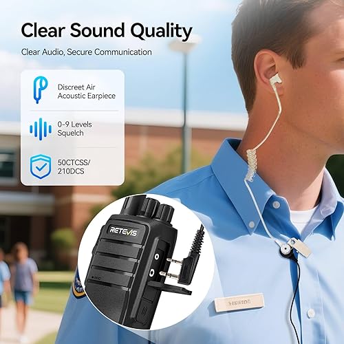 Miniatura 4 de Retevis Walkie Talkies RT21 para adultos, radios de 2 vías Walkie Talkies de largo alcance, radios portátiles FRS bidireccionales con auriculares,