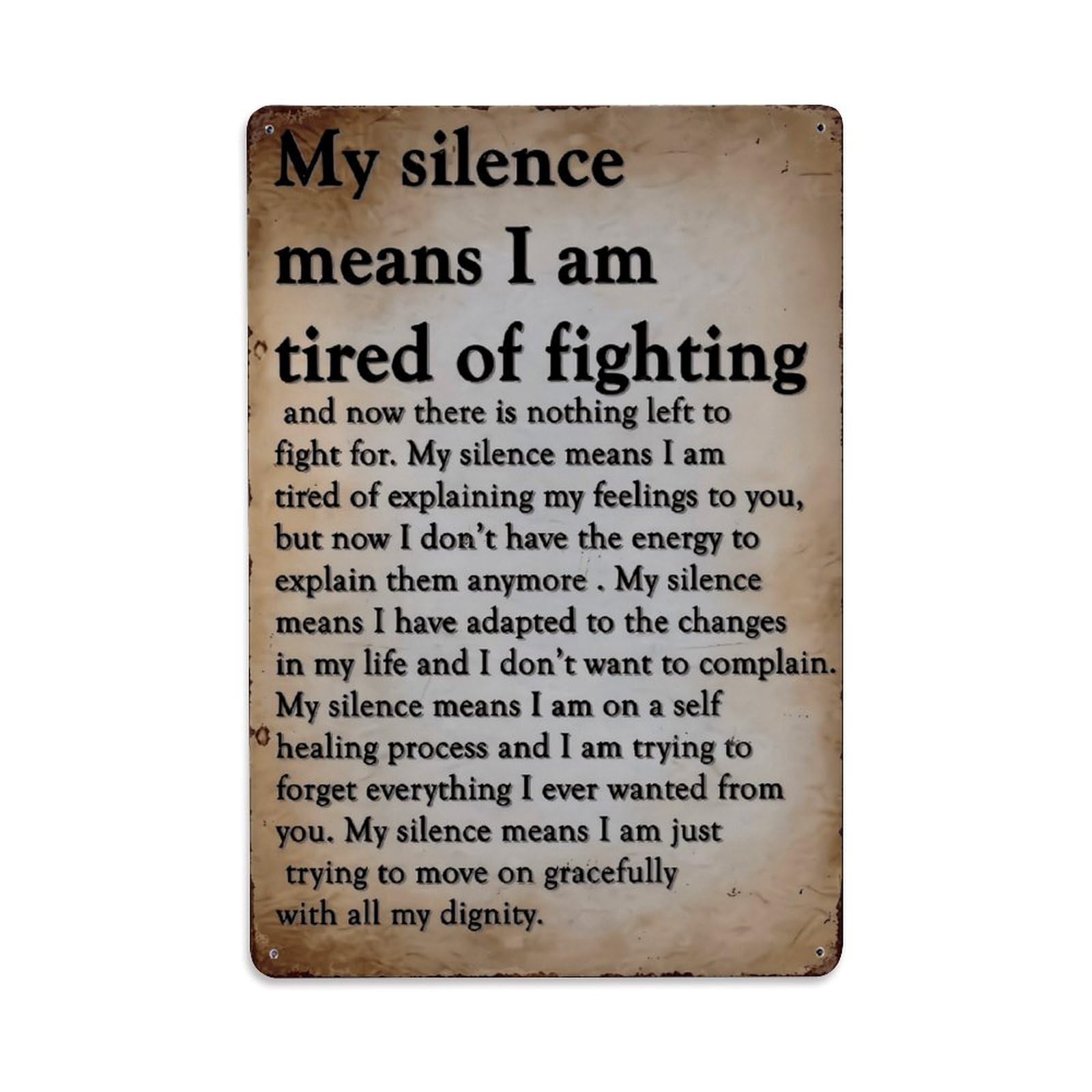 Ldfuieksufg Style Vintage Inspirational Quote Rustic Metal Wall Sign Vintage Aluminium Metal Sign, Retro Wall Decor For Home, Bar, Garage & Farmhouse 30X20cm