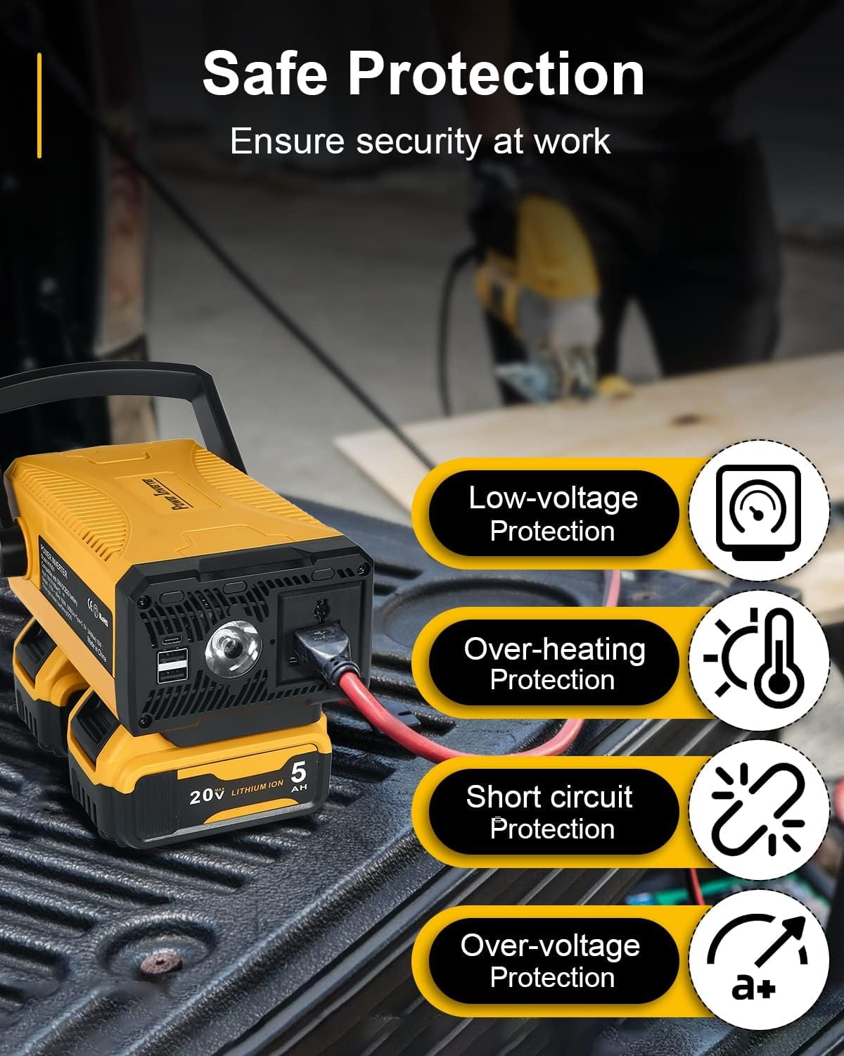 Dewalt Power Inverter Power Inverter For Dewalt 20V Battery DC 18V