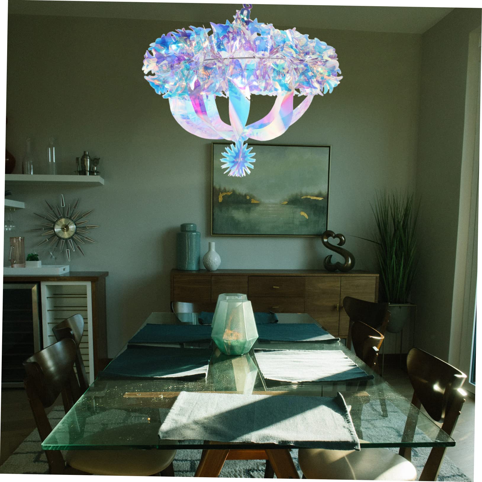 Cabilock 3pièces Glitter Iridescent Hanging Decoration Décoration De Plafond Irisée Pour Mariage Anniversaire Fête Et Événements Ornement Lumineux