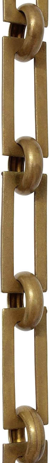 RCH Hardware CH-01-AB-3 Decorative Antique Solid Brass Chain for Hanging, Lighting - Rectangular Square Edge and Unwelded Links (3 ft/1 Yard)