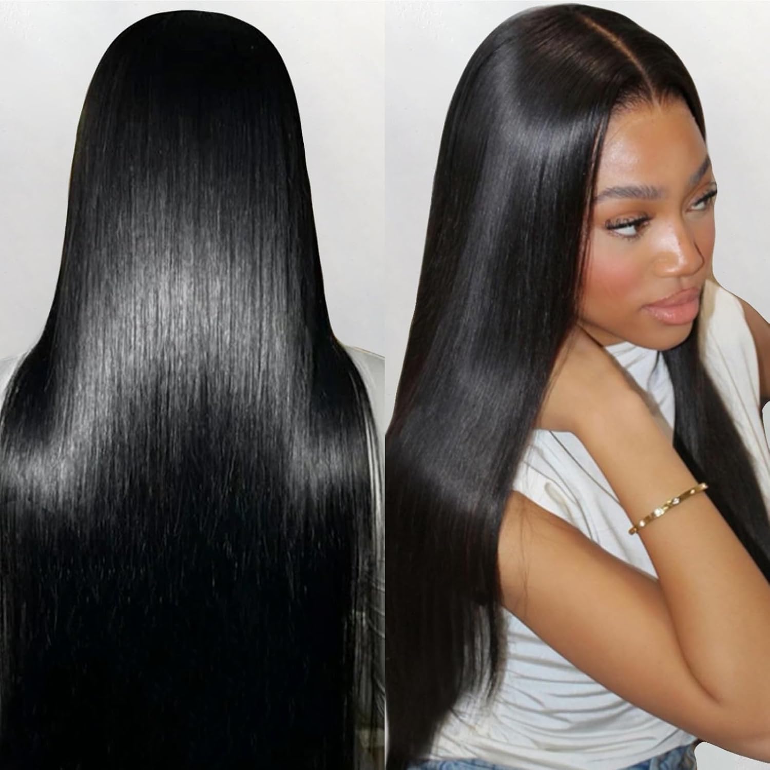 32 inch 13x6 HD Lace Front Human Hair Wig 200 Density 12A Virgin Hair Straight Lace Frontal Wig Pre Plucked with Baby Hair Glueless Wigs for Black Women Natural Color