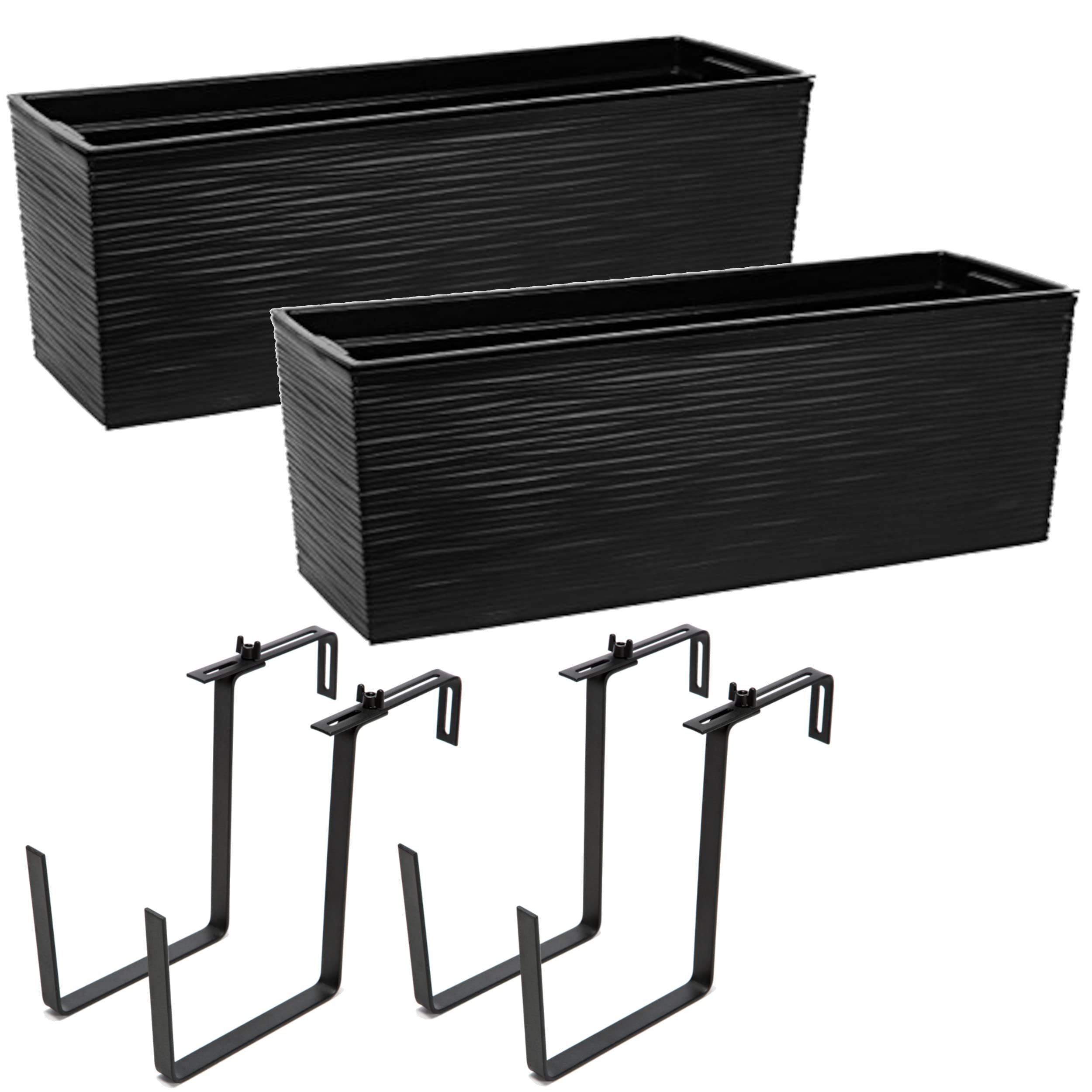 botle 2 fioriere da balcone, ringhiera, fioriera da balcone, supporto in metallo, scalpello 56 x 15 x 19 cm