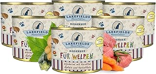 Lakefields Premium Welpenfutter Nass | Rind 61% | 6 x 200g | Getreidefreies Hundefutter für Welpen | Natürliche Zutaten in Lebensmittelqualität | Äpfel, Zucchini & Karotten | Schonend gegart product image