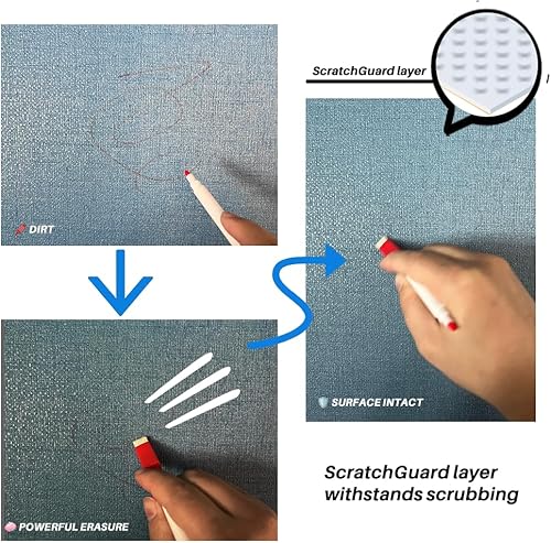 Miniatura 4 de auxua Papel tapiz de color azul texturizado para despegar y pegar papel de contacto de 208 pulgadas gabinetes modernos de 196 pulgadas papel tapiz