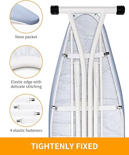 Miniatura 4 de Kolvoii Funda y almohadilla para tabla de planchar, reflectante del calor más rápido, 5 capas de cubierta de hierro con revestimiento plateado,
