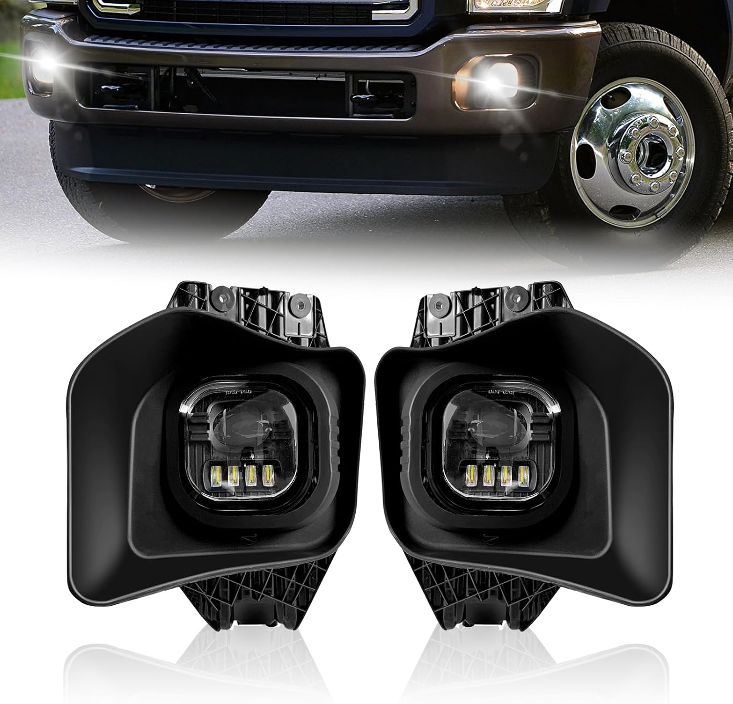 Fog Lights Assembly Compatible With 2011-2016 Ford F250 F350 F450 Super Duty Front Bumper Driving Fog Lamp