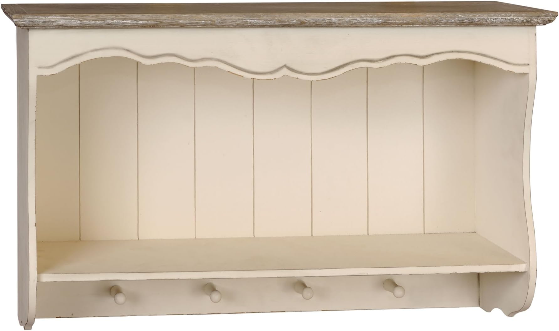 French Shabby Chic Shelf Unit with Hooks
