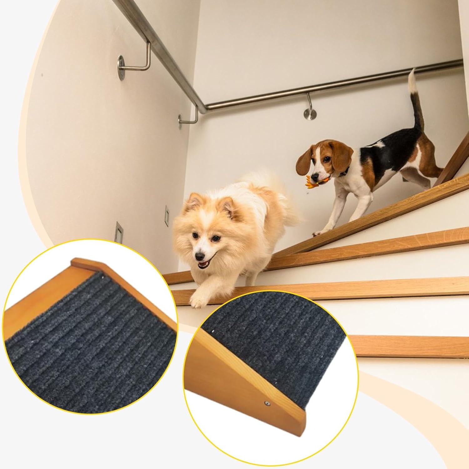 Dog Ramp Cat Ramp Non Slip Pet Stairs Low Angled Wooden Climbing Aid for Couch Bed Indoor Use 11.81x9.84x5.91inch