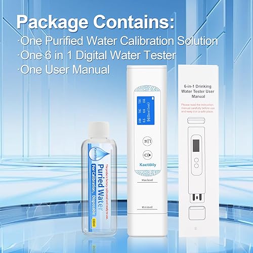 Vista 9 de Medidor digital de agua 6 en 1 para agua potable, grado de laboratorio TOC/COD/EC/UV275/TEMP/TDS Medidor digital de agua y solución de calibración