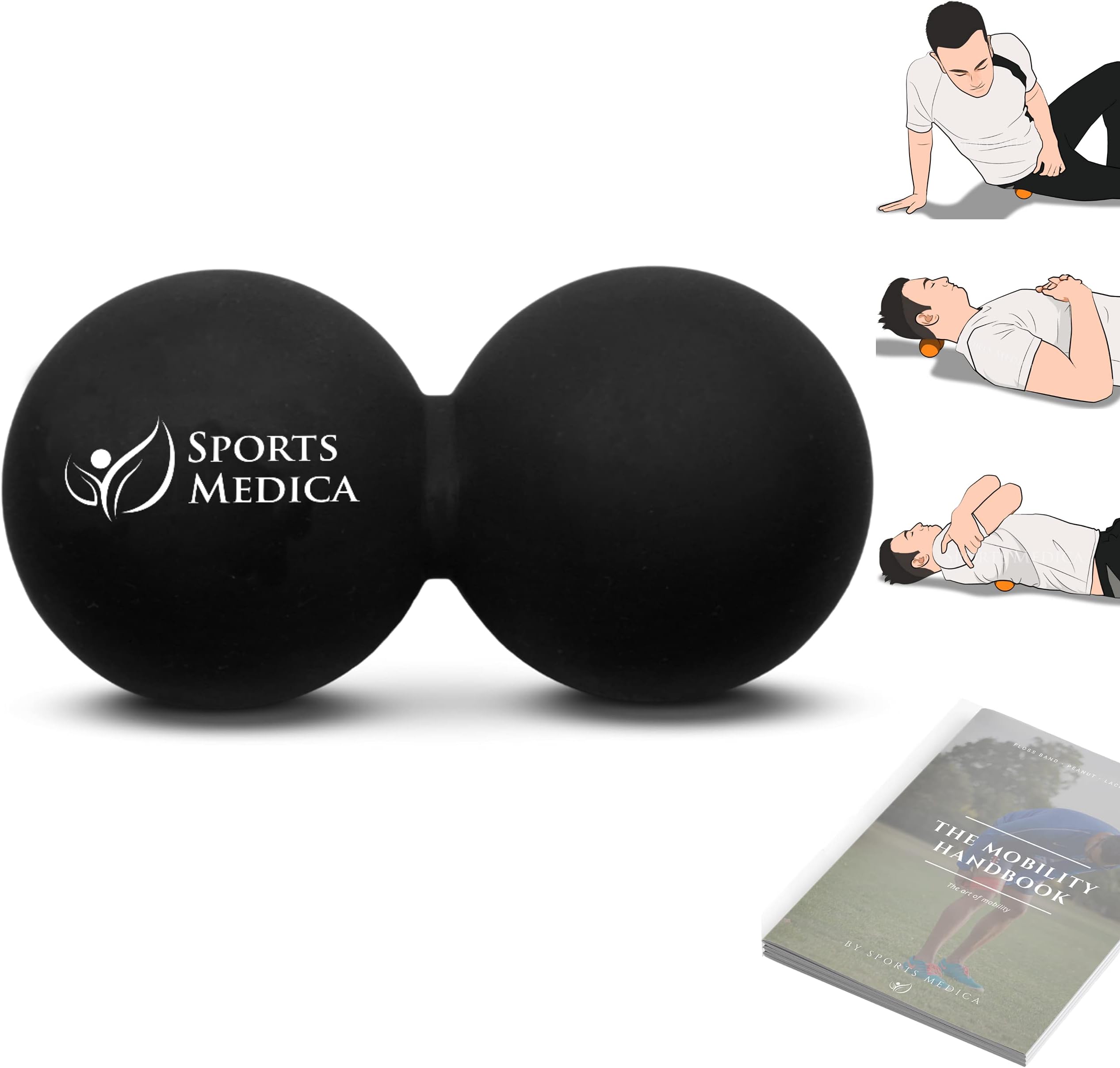 Peanut Massage Ball – Lacrosse Ball for Deep Tissue Massage, Muscle Therapy, and Trigger Point Relief – Roller for Back, Neck, and Foot