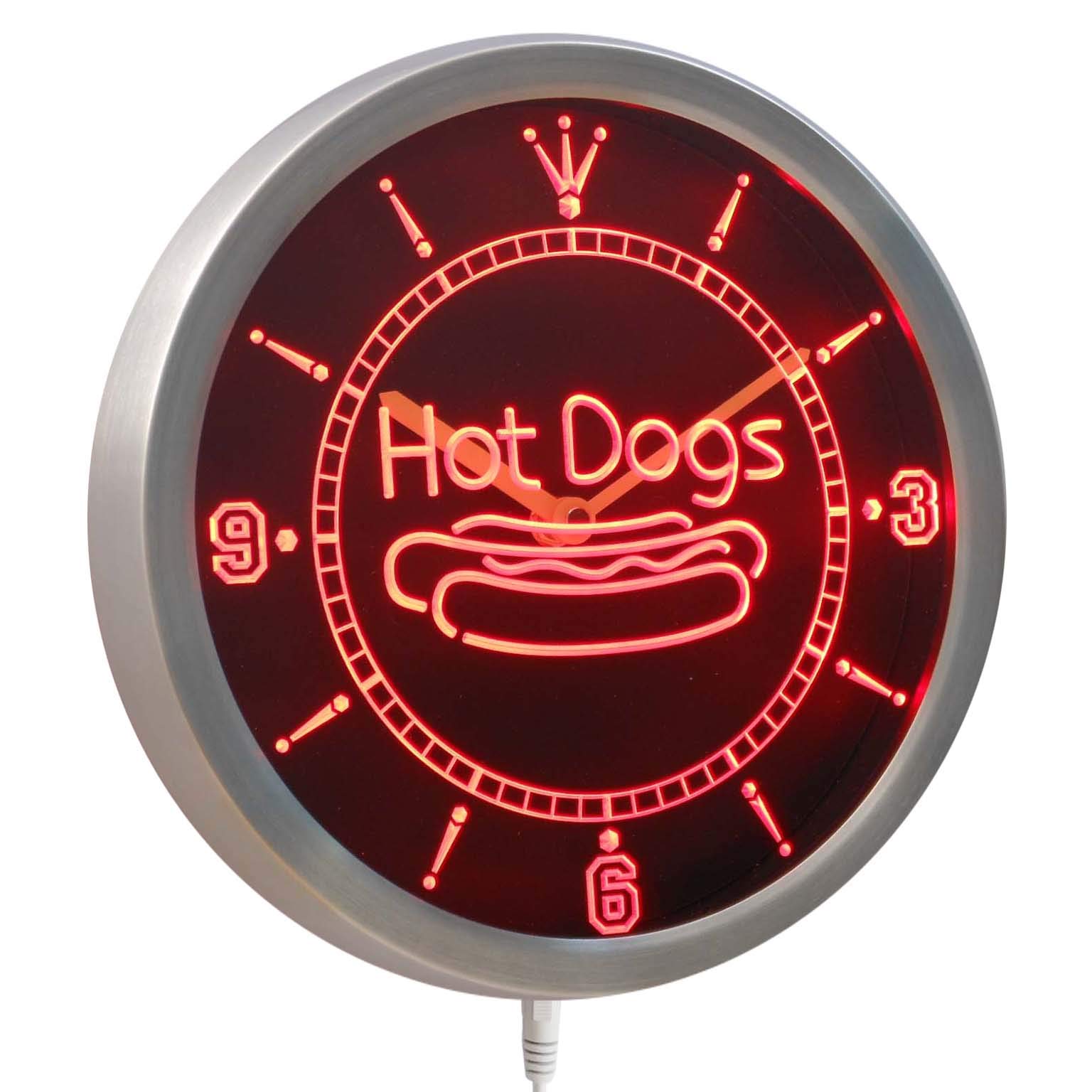 Amazon.co.jp: LEDネオンクロック 壁掛け時計 nc0331-b Hot Dogs Fast