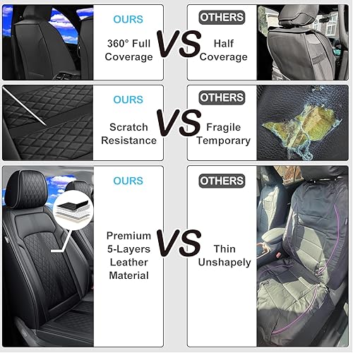 Miniatura 6 de Fit Camry - Fundas de asiento de automóvil (par delantero) para Toyota Camry seleccionados 2012-2024 2025  Cuero de cobertura completa, compatible