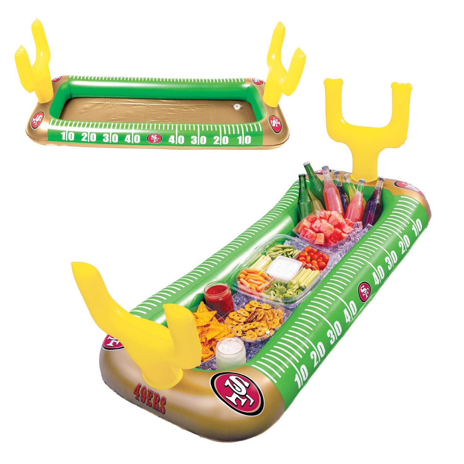 BigMouth NFL 4 ft Inflatable Food Cooler Buffet Officially Licensed NFL Fan Gear Ice Serving Pool Drink Bar for Tailgate Parties